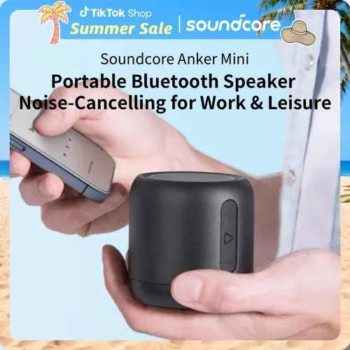 Anker soundcore Mini, Super-Portable Bluetooth Speaker with FM Radio, 15-Hour Playtime, 66 ft Bluetooth Range, Enhanced Bass, Noise-Cancelling Mic #tiktokshopsummersale