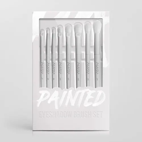 Painted 8-Piece Eyeshadow Brush Set with Synthetic Fibers for Smooth Soft Eye Makeup Blending by James Charles