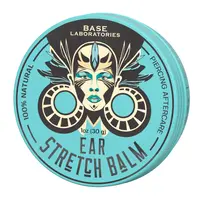 Base Laboratories Ear Stretch Balm – Plant-Based Gauge Balm with Shea Butter, Jojoba & Vitamin E for Ear Stretching & Stretched Lobes, Moisturizing, 1.7 oz