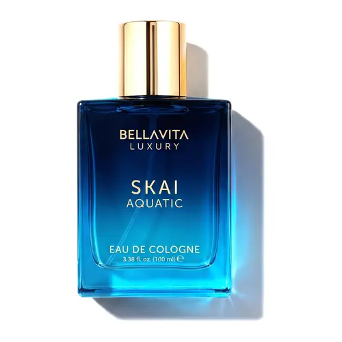 BellaVita Luxury's SKAI Aquatic | Eau De Cologne Unisex Perfume | Men & Women |  Bergamot, Pink Pepper | Long Lasting | 100 mL | 3.4 Fl.oz