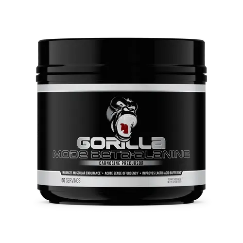 Gorilla Mode Beta-Alanine Dietary Supplement - Unflavored, 60 Servings, Sugar Free, 24 Months Shelf Life, Gym Supplements, Health Fitness Nutritional Support, Performance-Boosting Amino Acid for Intensity & Carnosine Boost