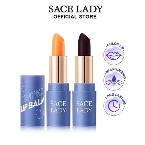SACE LADY Tinted Lip Balm Stick - Cruelty Free Makeup for Adults, Glycerin and Beeswax Nourish Lips Moisturizer, Waterproof, Long-Lasting, Discoloration Correction Pigmented Lip Stain for All Skin Types