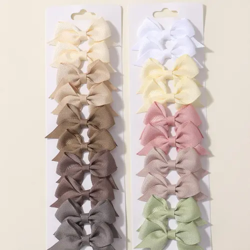 Bowknot Design Decorative Hair Clips Set As Gift, Summer Outfits 2024 Plain Color, Temperament Seamless Bangs Clip for Party, Daily Clothing Decor #GLOBAL PICKS