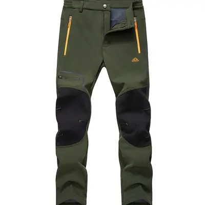MAGCOMSEN Men‘s Winter Pants Snow Ski Pants 4 Pockets Water Resistant Softshell Hiking Pants Adults Comfortable Water-Resistant Training Pants Fallfreshness Outdoorfun