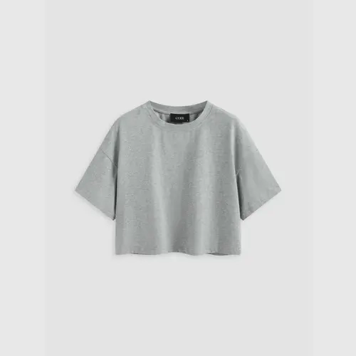 Cider Round Neckline Oversized Crop Top