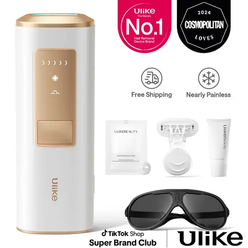 Ulike Air+ Laser Hair Removal for Women & Men - IPL Hair Remover with Ice-Cooling System for Long-Lasting Results, Flat-Head Window for Body & Face, Comfortable Home Use, Manual Epilator, TikTok Shop Exclusive