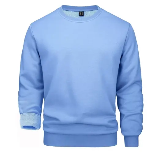 MAGCOMSEN Men's Fleece Blend Crew Neck Pullover Sweatshirt - Long Sleeve Pull-On Casual Athletic Top, Solid Color, Soft Cozy, Jacket-Friendly Fit, Ribbed Hem & Cuffs, Cotton-Polyester Knit Fabric for Outdoors