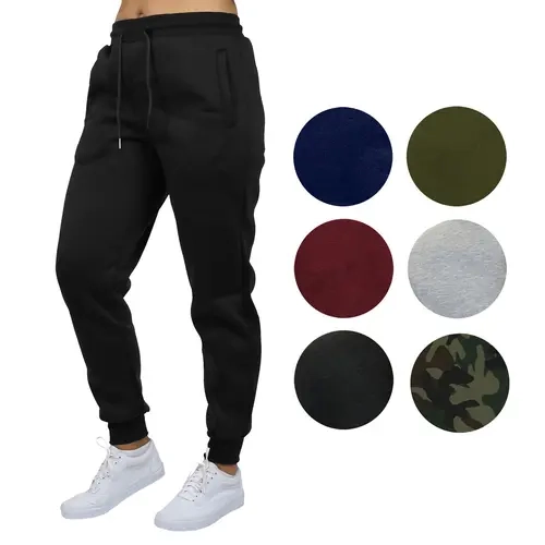 Galaxy By Harvic Women's Comfortable Loose Fit Plain Polyester Fleece Jogger Sweatpants