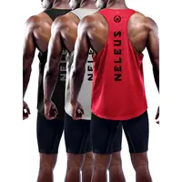 NELEUS Men's 3 Pack Dry Fit Y-Back Muscle Tank Top Fitness Workout Vest Yoga Sports Vest Dry Fit Sleeveless Athletic Activewear SummerVibes Dry Fit Wicking summerwins