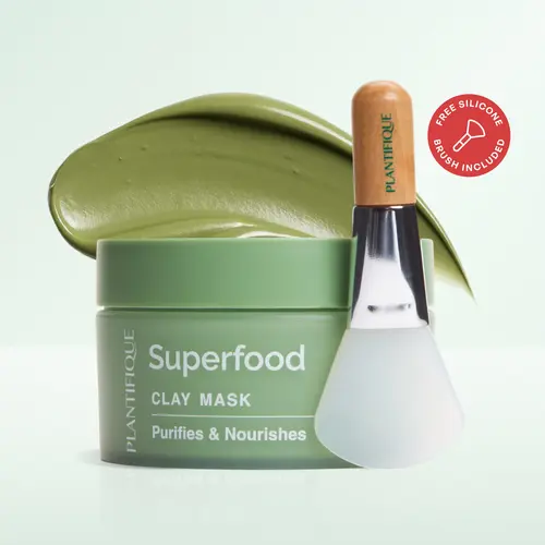 [PLANTIFIQUE Official Shop] Korean Vegan Green Tea Brightening Clay Face Mask - Gentle Cleansing Detox Mud, Acne Safe Masks, Blueberry Infused, Oily Skin Care, Pore Refinement, Aloe Repair, Alcohol Free, Fragrance Free, Blackhead Removal