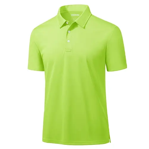 MAGCOMSEN Men's Fitted Polo Shirts - 3-Button Rib Collar Top, Breathable Knit Pique Fabric, Quick Dry Short Sleeve for Casual Work, Golf, Outdoor Running Training Yoga