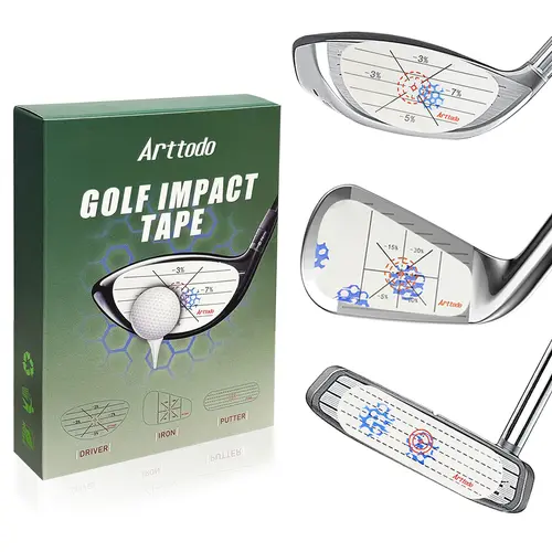 Arttodo Golf Impact Tape, Golf Impact Sticker, Golf Ball Tracker, Self-Teaching Sweet Spot and Consistency Analysis, 100 Sheet(400 Labels)
