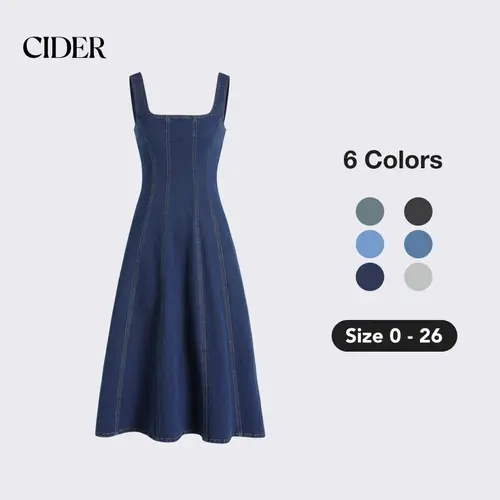 Cider Denim Ruffle Cami Maxi Dress, Farmers Wife Core
