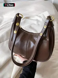 New Women's Simple Solid Color Zipper Shoulder Bag, Christmas Gift , Fashionable Versatile Underarm Bag, All-match Hobo Dumpling Bag for Daily Used