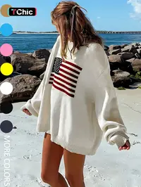 Women's Striped Print Drop Shoulder Oversized Crewneck Sweater, Casual Pullover, Street Casual Long Sleeve Round Neck Jumper for Spring & Fall, Women's Knitwear for Everyday Wear, Womenswear
