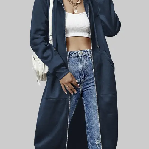 ZEAGOOWomen Casual Zip up Fleece Hoodies Tunic Sweatshirt Long Hoodie Jacket Long Sleeve fitted striped knitwear