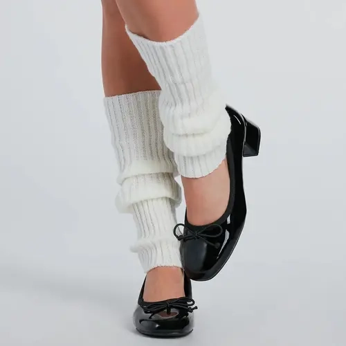 Stylish Layer Rib Knit Leg Warmers
