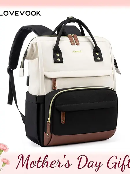 LOVEVOOK Laptop Backpack for Women, 15.6-17.3 Inch Work Business Backpacks Purse With Large Capacity, Waterproof Nurse Bag College Bookbag for School, Waterproof Casual Daypack for Travel DealsForYouDays