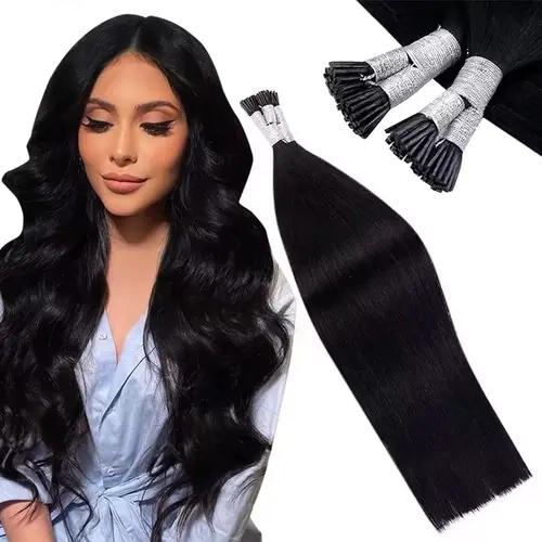 LaaVoo I-Tip Pre-Bonded Real Human Hair Extensions - 50g Itips Hair Extensions, Hairpieces for Fall Freshness, TikTok Shop Black Friday Deal, Human Hair Hairpieces,sohochic