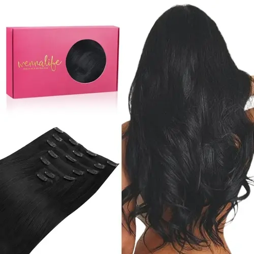 WENNALIFE Clip in Hair Extensions Real Human Hair 7pcs 120g-150g 14 Inch to 24 Inch Jet Black to Platinum Blonde Balayage Ombre #sohochic #TikTokShopFallDealsForYou