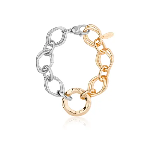 Ettika - Mixed Metal Chain Link Bracelet - Rhodium and 18k Gold Plated For Women