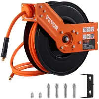 【DealsForYouDays】VEVOR Retractable Air Hose Reel Max. 100 FT300 PSI Hybrid Air Hose Air Compressor Hose Reel with 5 ft Lead inCeiling / Wall Mount Heavy Duty Single Arm Steel Reel,father'sdaygifts