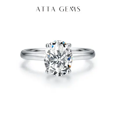 Synthetic Moissanite 2CT Single Stone Solitaire Engagement Ring, 8mm Oval Ice Cutting Classic Design Moissanite Decorated Jewelry Accessory R095 RU06, Moissanite Decorated Ring summerwins,summerwins