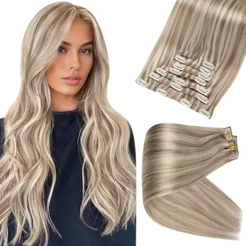 Full Shine Seamless Clip In Human Hair Extension Straight Hair 120g 8 Pcs Easy to Apply Natural Straight Remy Hairpiece #DealsForYouDays