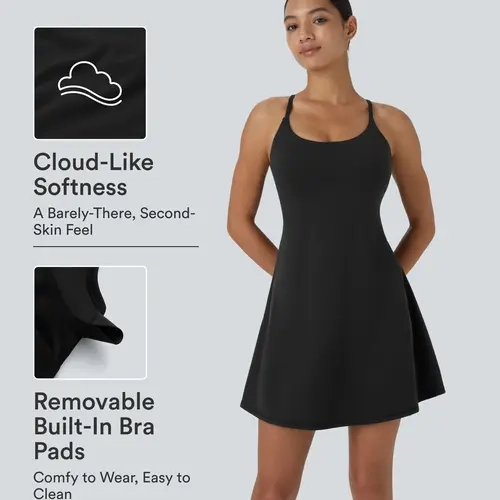 Halara Softlyzero Plush Backless Active Dress A-C Cups