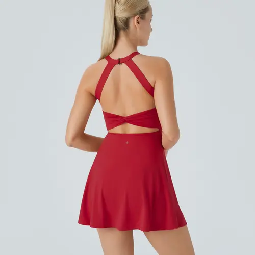 Halara Backless Twisted Active Dress A-C Cups