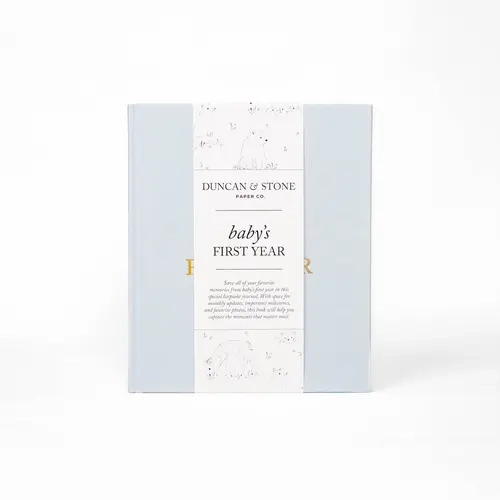 DUNCAN & STONE PAPER CO Baby's First Year Memory Book, Newborn Photo Album for Capturing Precious Moments, Office Stationery Notebook to Create Treasured Album of Baby Photos