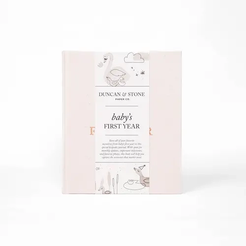 DUNCAN & STONE PAPER CO Baby's First Year Birth Photo Album, Office Stationery Notebook for Recording Precious Photos & Moments