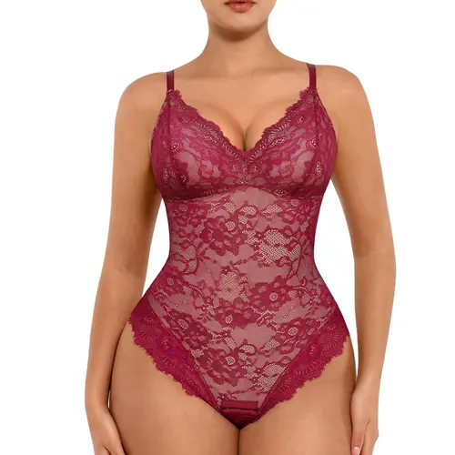 FeelinGirl Sexy Lace Bodysuits Shapewear for Womenswear Mesh Nylon Clothing Seamless Underwear Womenswear Tops Valentine's Day Gift Summervibes