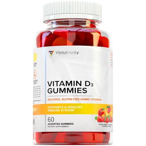 Vitamin D3 Gummies for Adults - High Absorption Gummy Vitamin D 2000 IU for Bone Teeth Muscle and Immunity Support - Artificial Flavor Free Vitamin D Gummies for Women Healthcare Supplement Fitness Dietary Edible Optimum - Vitauthority