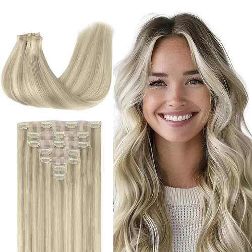 GOO GOO Hair Extensions 100g Seamless Clip in Human Hair Natural Straight #sohochic #TikTokShopFallDealsForYou