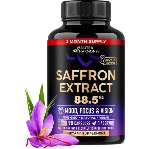 NUTRAHARMONY Saffron Supplements - Saffron Extract 88.5mg - Mood & Vision