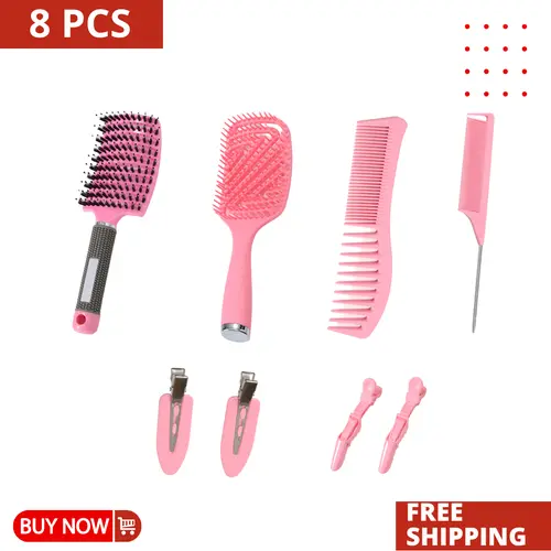 Unice 4pcs Brush Comb Styler Set - 6 in 1 Multi-Purpose Anti-Snagging Tool Kit for Home Hair Salons, Real Hair Wigs, Baby Hairstyling & Braided Looks