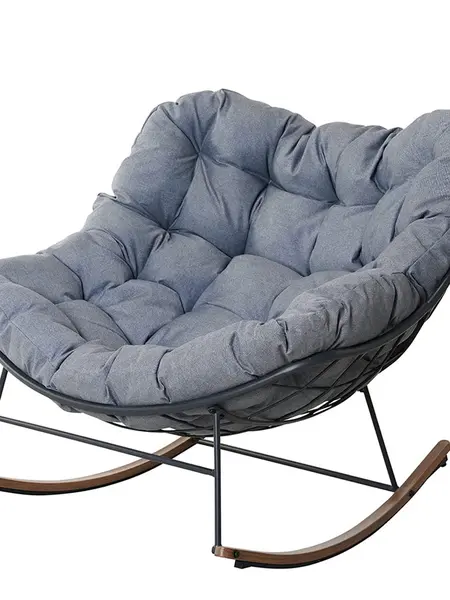 GRAND PATIO Royal Rocking Chair with Cushions, Indoor & Outdoor All-Weather Patio Rocker for Porch, Balcony, Garden & Backyard