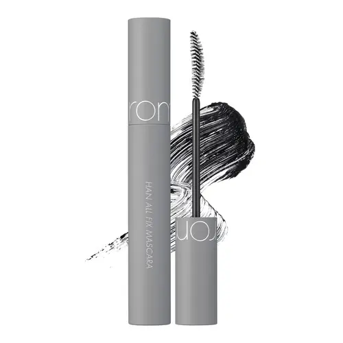 rom&nd Han All Fix Mascara - 20g Korean Adult Makeup Product, Long Lasting Volume Mascara, Oil-Water Resist, Length Boosting, Hazel Natural Look, Smudge-Proof, No-Mess, Wax-Infused, Talc-Free, Ash Shade