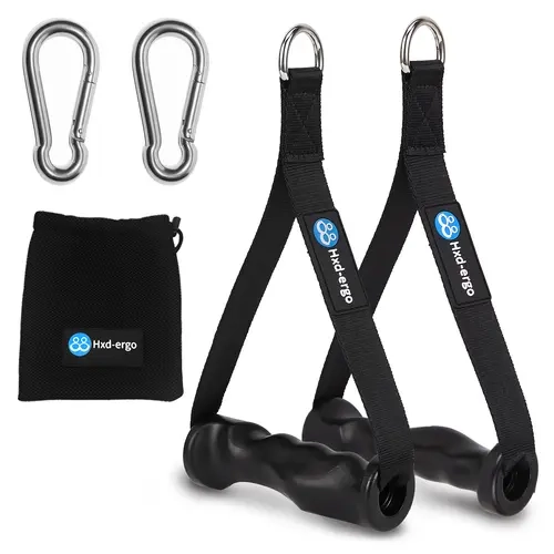 Unisex Anti-Slip Rubber Cable Machine Attachment Handles - Replaceable Handles, 1-Size Fitness Accessory, Premium Material, Max Load 600lbs, Ergonomic Grip, Workout Bands Compatible, Pilates Pull-Ups, Exercise Equipment for Home/Gym Strength Training