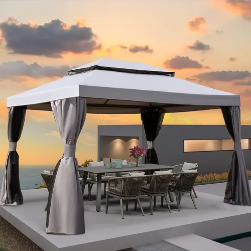 GRAND PATIO 10x13 (120"l x 156"w) Rectangular Outdoor Blackout Curtain - Durable Water-Resist Fabric, Glare-Cut Shade, Modern Minimal Design, Decor Privacy, Sunshades for Patio, Fabric Only (Frame Sold Sep)