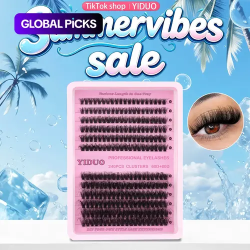 10-20mm Mixed Individual Cosmetic False Lashes Clusters, 240pcs/234pcs/300pcs/308pcs/set Volume Curly Thick Fake Eyelashes, Makeup Enhancement Lashes Clusters Kit, Cosmetic for Gift #GLOBAL PICKS