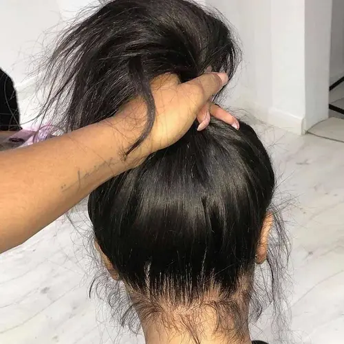 BLING HAIR Women's 100% Human Natural Hair 360 Full Lace Wig - Pre-Plucked HD Lace, Natural Straight, Heat Resistant Female Frontal Wig for Back to School