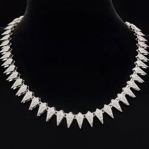 Rhinestone Decorated Rivet Shaped Chain Necklace, Decorative Necklace, Fashion Zinc Alloy Chain Jewelry for Women and Men, Casual All-match Accessories, for Party, Daily Clothing Decoration, without Box