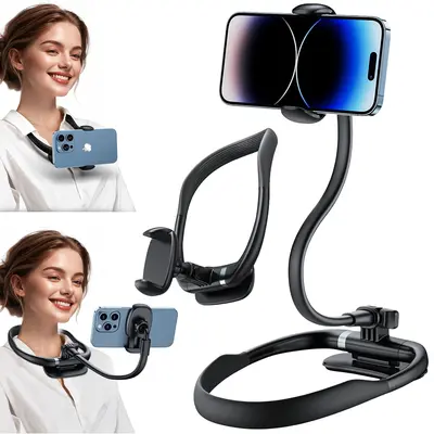 Wintory POV Neck Phone Mount - 16" Flexible Gooseneck with Magnetic Lock, Adjustable Holder, Hands-Free Accessory for Bed, Live Streaming, Fits 4-7" Phones, Holiday Gift for Vlogging, Adjustable Phone Holder summerwins,summerwins summerwins