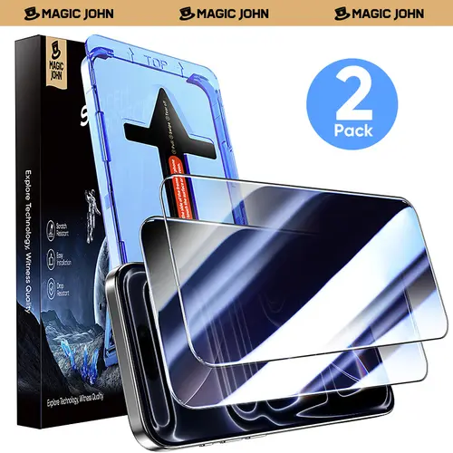 【DealsForYouDays】MAGIC JOHN 2-Pack Screen Protector for iPhone, Samsung, and Google–Crystal Clear, Scratch-Resistant, Ultra-Smooth Touch, Privacy Protection, Circular Polarized Eye Protection, Easy Installation summerwins