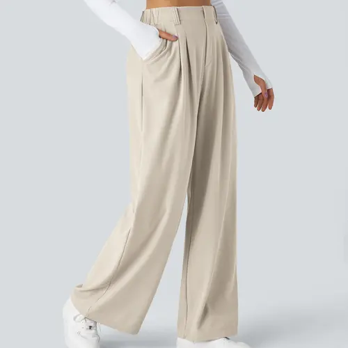 Halara Flex High Waisted Pocket Wide Leg Waffle Work Pants