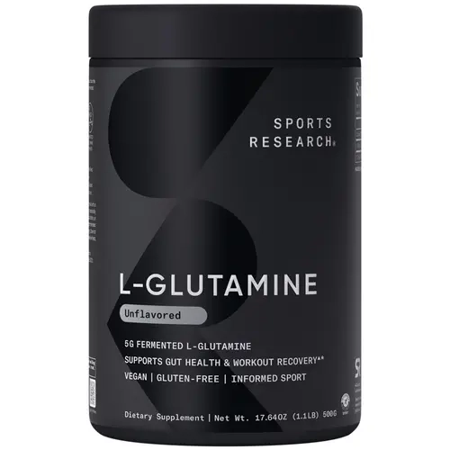 Sports Research L-Glutamine - 5 g Fermented Glutamine Powder Per Serving - 17.64 oz