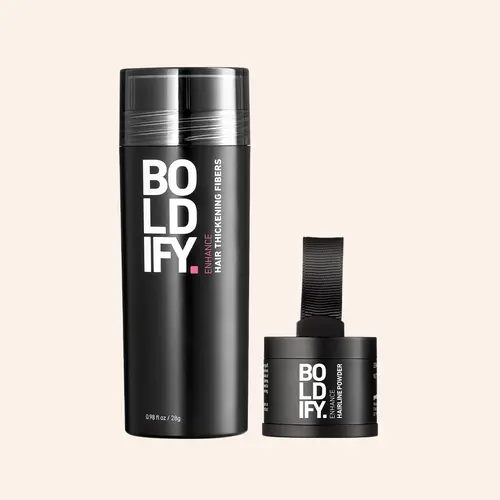 Boldify Vegan Safe Selfcare Build & Conceal Haircare Bundle - Root Cover Up Powder, Hair Fibers, Hair Thickening Powder, Hairline-Enhancing Solution for Scalp & Sparse Area Coverage