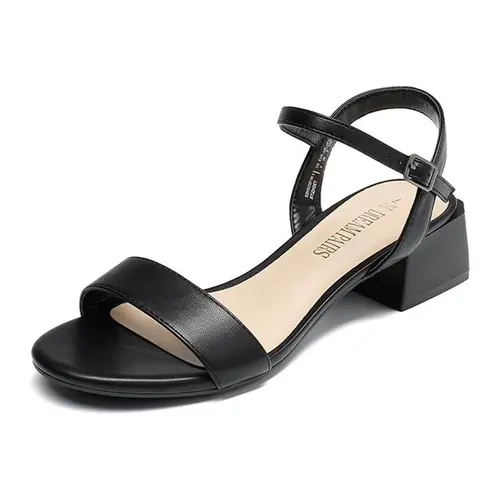 DREAM PAIRS Women's Stylish, Soft, Chunky Low-Heel Open-Toe Ankle-Strap Sandals - Design-Focused Women's Shoe, Footwear